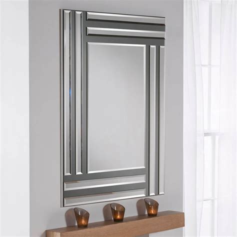 Grey And Silver Rectangular Wall Mirror Mirror Homesdirect365