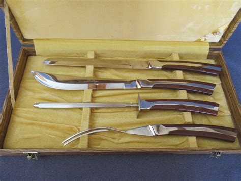 Midcentury Styled 4 Piece Carving Set By Eldan Midmod Stainless
