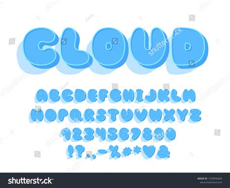 Bubble Alphabet Cloud Design Vector Letters Stock Vector Royalty Free