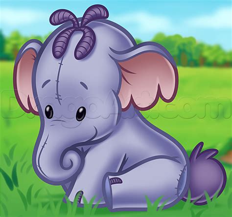 Begin by drawing a circle. How to Draw Chibi Lumpy, Heffalump, Step by Step, Disney ...