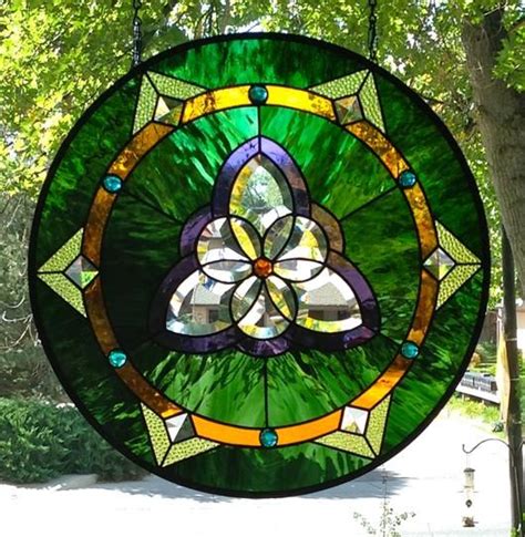 Celtic Illumination Trinity Circle Round Stained Glass Panel Delphi Artist Gallery Celtic