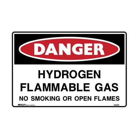 Danger Sign Hydrogen Flammable Gas No Smoking Or Open Flames
