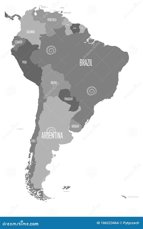 Political Map Of South America Simple Flat Vector Map With Country