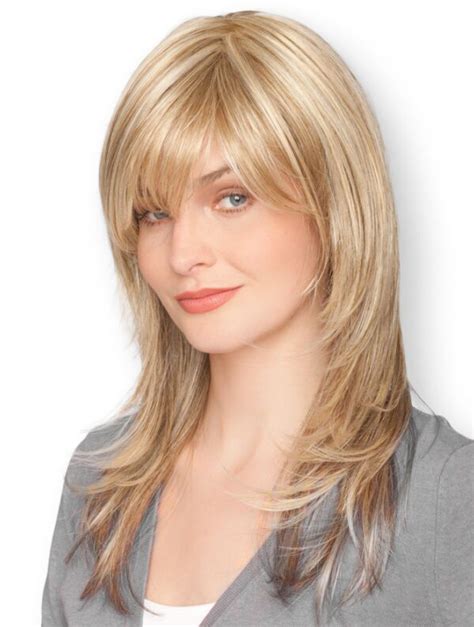 Beautiful Straight Blonde With Bangs Excellent Wigs Monofilament Wigs