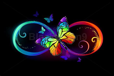 Infinity With Rainbow Butterfly 763714 Illustrations Design