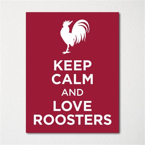 Keep Calm And Love Roosters Fine Art Print Choice Of Color Etsy