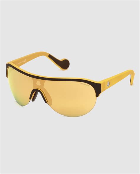 Gafas De Sol Deportivas En Color Amarillo Con Lente Espejada · Moncler