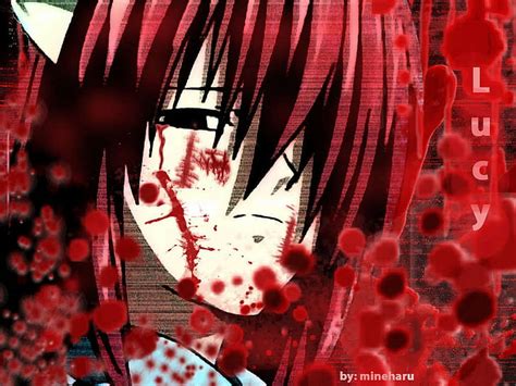 Hd Wallpaper Elfen Lied Anime Anime Girls Pink Hair Red Eyes Lucy Nyu