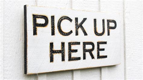 Pick Up Here Sign Carved In A 24x12 Solid Wood Etsy