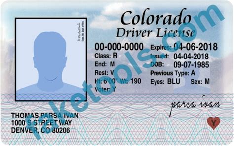 Colorado Drivers License Template Neloreno