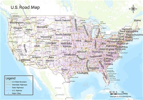Usa Road Map Check The United States Road Network State Routes Us