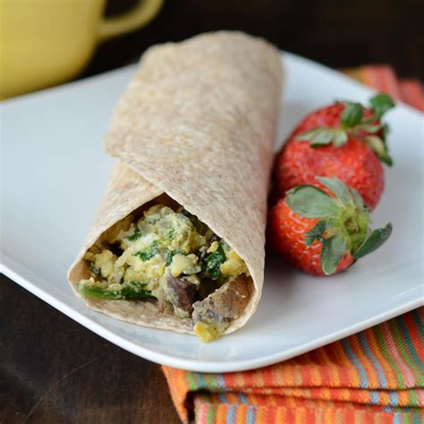 Spinach Mushroom Breakfast Wrap Recipe Vegetarian Freezer Meals