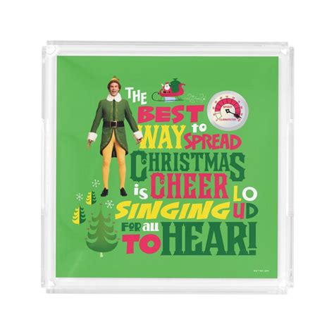 Buddy The Elf Christmas Cheer Graphic Quote Acrylic Tray Zazzle