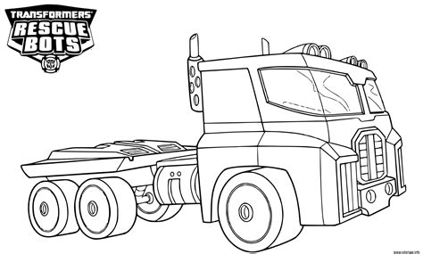 Coloriage Transformers Rescue Bots Optimus Prime  JeColorie.com