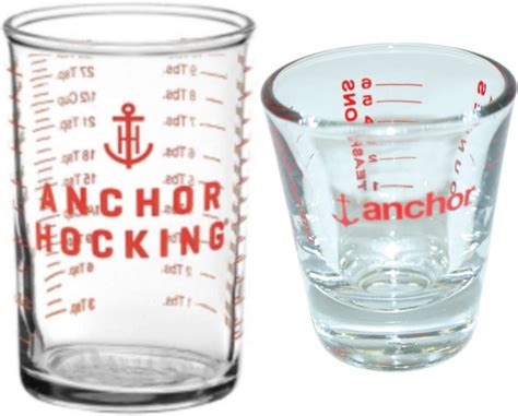 Anchor Hocking 5 Oz Clear Measuring Cup And Tablespoon Teaspoon Shot Glass Lot Ebay