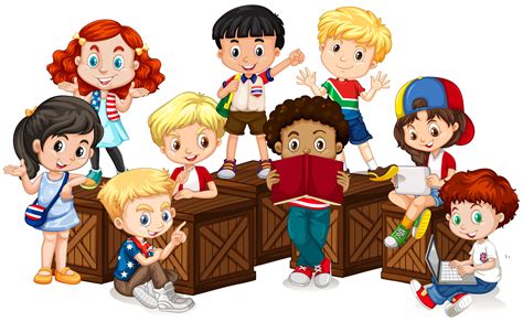 Group of international children 301956 Vector Art at Vecteezy