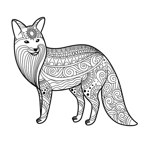 Fox Coloring Pages For Adults Coloring Pages