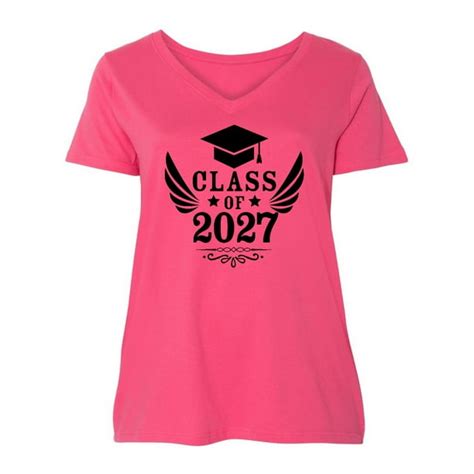 Inktastic Class Of 2027 With Graduation Cap And Wings Womens Plus