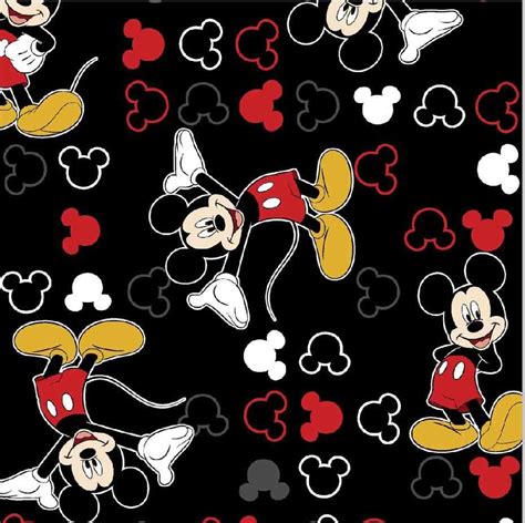 Mickey has appeared in over 130 films including brave little tailor (1938) and fantasia (1940), as well as television shows like the new mickey mouse club (1996)! 6x6ft Black White Red Mickey Minnie Mouse Head Pattern ...