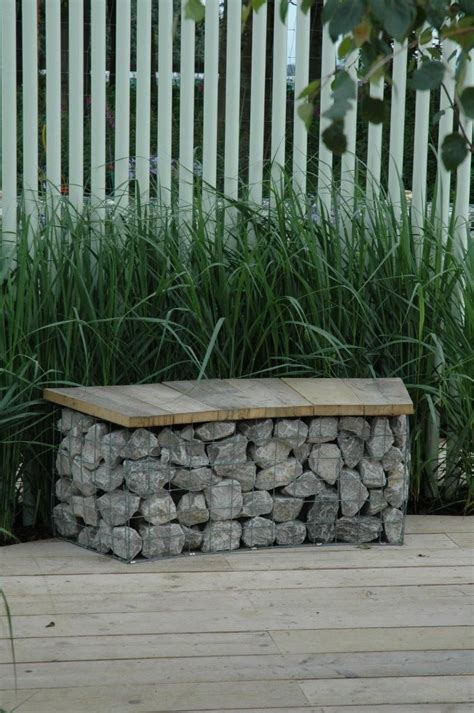 4 & 5mm thick gabion bench seating cages. A gabion basket bench from Chelsea Flower Show. | Gabion ...