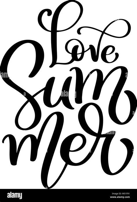 hand drawn love summer lettering vector logo illusrtation modern calligraphy lettering on white