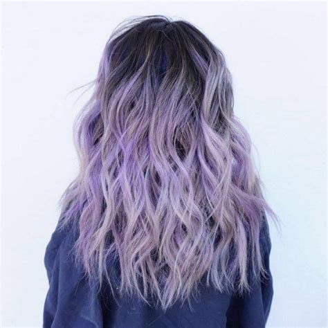 Purple hair with dark roots. Purple is the new black ! We looove this lilac hair color ...