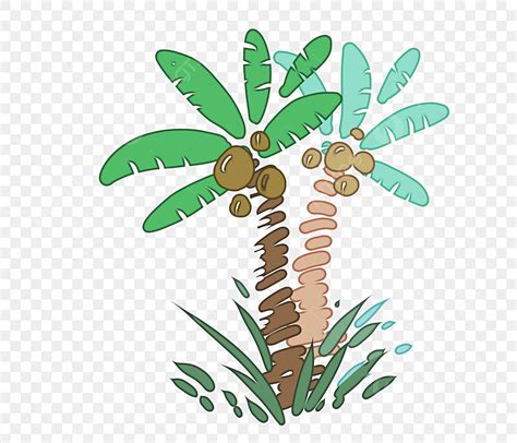 Cartoon Coconut Trees PNG Transparent Free Cartoon Plant Coconut Tree