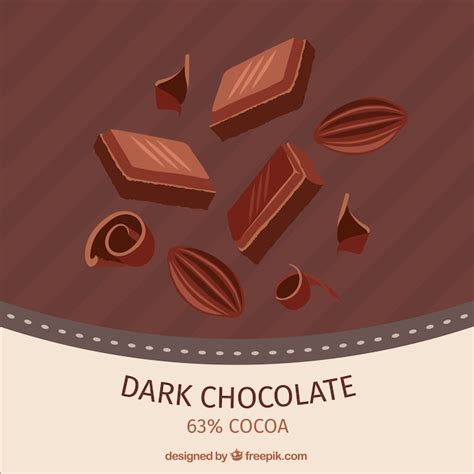 Free Vector Set Of Dark Chocolate Pieces