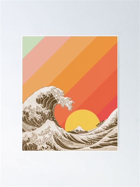Great Wave Ocean Vintage Retro Aesthetic Poster For Sale By