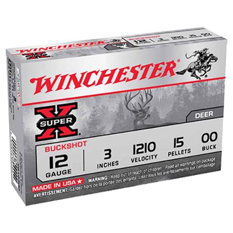 winchester super x 12 gauge 3in 00 buck buckshot shotshells 5 rounds sportsman s warehouse