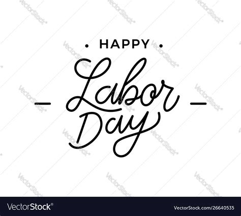 Happy Labor Day Lettering Royalty Free Vector Image