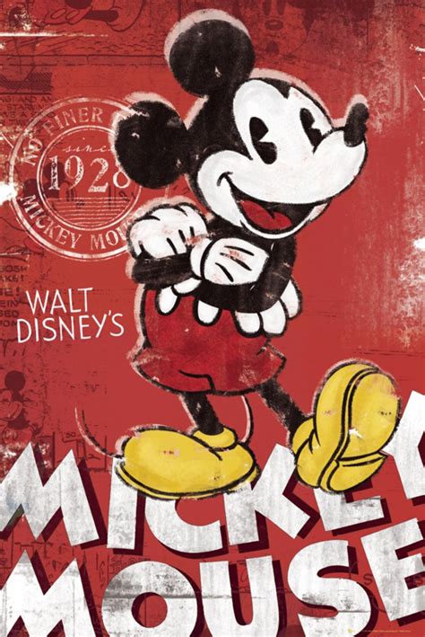Mickey Mouse Red Poster 24 X 36in