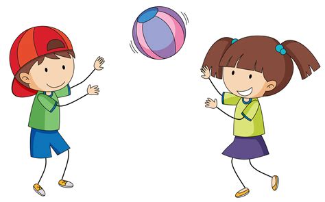 Kids Playing Ball Vector Art Icons And Graphics For Free Download