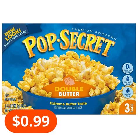 Pop Secret Popcorn Double Butter 3 Count Box 96 Oz Best Popcorn