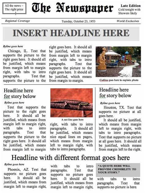See if they encourage you to want to read on. 50 Newspaper Article Template Microsoft Word | Ufreeonline Template