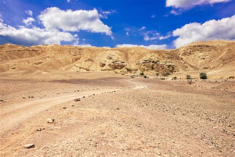 Dry Desert Rocks Wasteland Scenery Landscape In Bright Summer Day Time