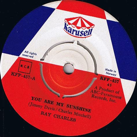 Ray Charles You Are My Sunshine Vinyl Discogs