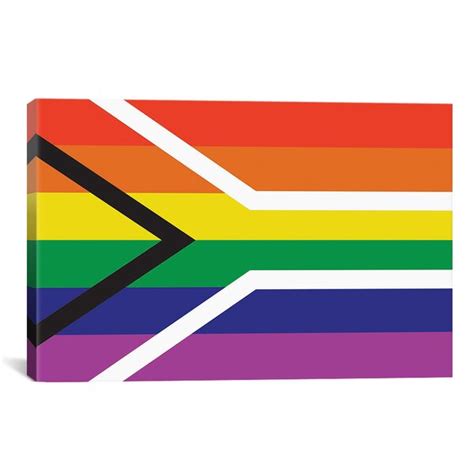 Icanvas South African Lgbt Pride Rainbow Flag Graphic Art On Wrapped