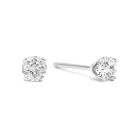 SuperJeweler 5 Point Tiny Diamond Stud Earrings In Solid Silver For