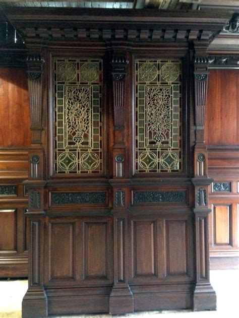 Victorian Ornately Carved Mahogany Panelled Room On Display Mahogany