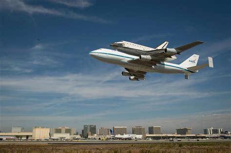 Space Shuttle Endeavour Mounted Atop A Nasa 747 Shuttle Carrier