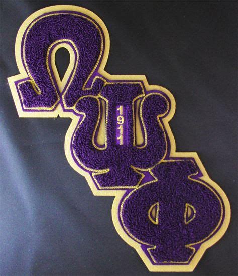 Omega Psi Phi Diagonal Chenille Letter Patch Omega Psi Phi