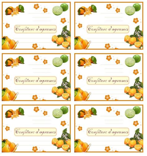 La livraison est gratuite partout. Etiquette ~Confiture d'agrumes~ | Etiquette confiture ...