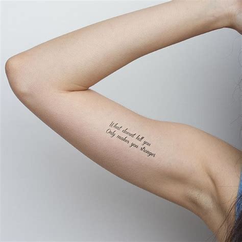 Resilient Temporary Tattoo Set Of 2 Word Tattoos On Arm Bicep