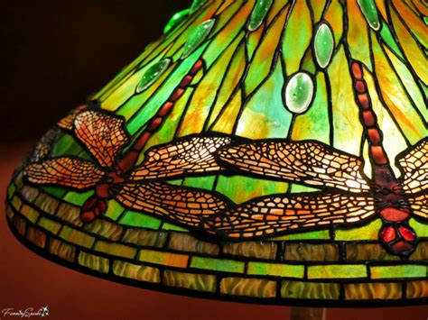 Tiffany Stained Glass Lamp Dragonfly And Water Designed By Clara