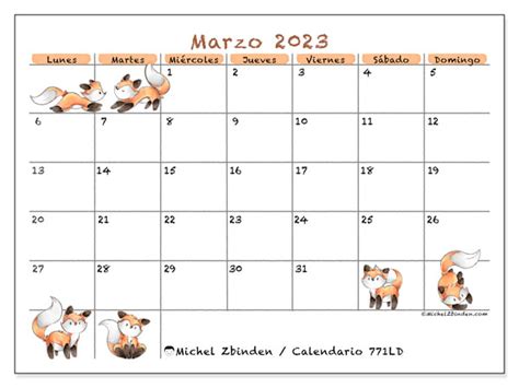 Calendario Marzo De 2023 Para Imprimir “501ld” Michel Zbinden Py