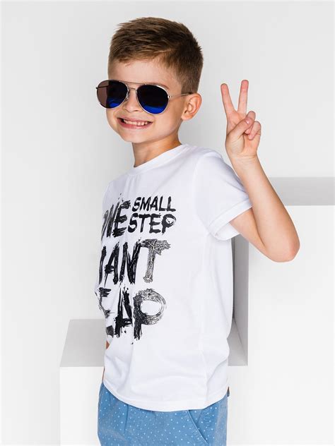 Printed Boys T Shirt Ks019 White Modone Wholesale Clothing For Men