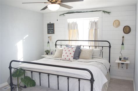The finish was kept very light to match the overall light color scheme in the room. Modern Farmhouse Bedroom Redesign - The Mombot