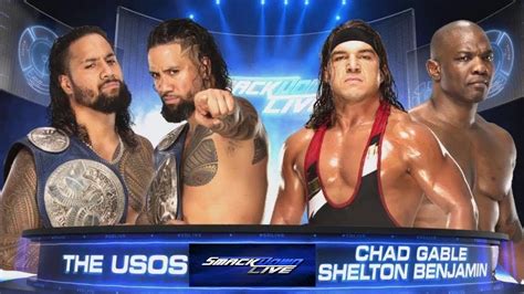 WWE SmackDown Live The Usos Vs Benjamin Gable For The SmackDown Tag