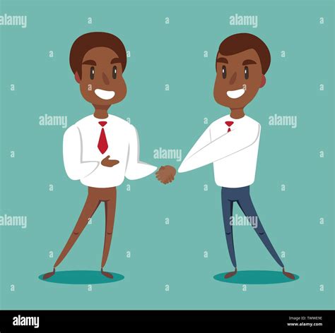 African Business People Shaking Hands Stock Vector Images Alamy